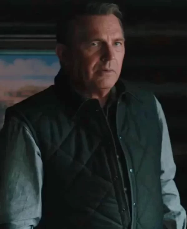 Kevin-Costner-Yellowstone-John-Dutton-Black-Quilted-Vest