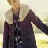 Kelly Reilly Yellowstone Beth Dutton Shearling Wool Coat