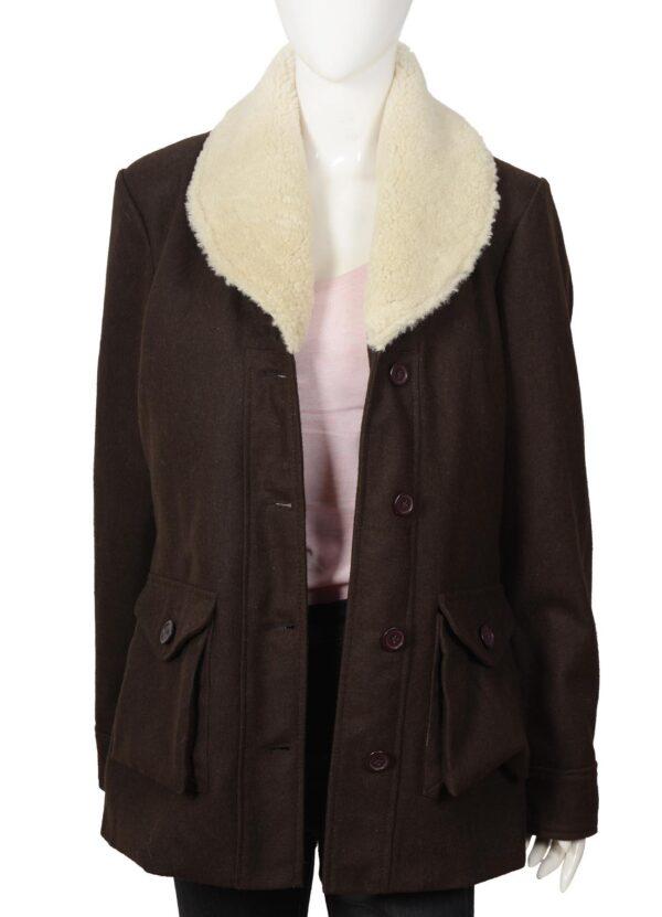 Kelly Reilly Yellowstone Beth Dutton Shearling Wool Coat