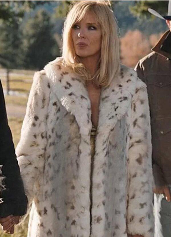 Kelly Reilly Yellowstone Beth Dutton Snow Lynx Coat