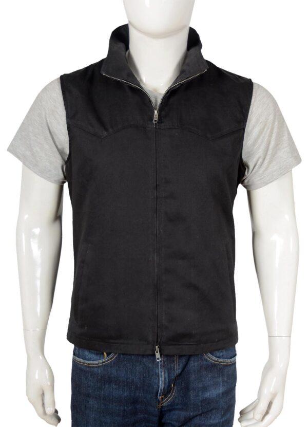 Kevin Costner Yellowstone John Dutton Black Cotton Vest