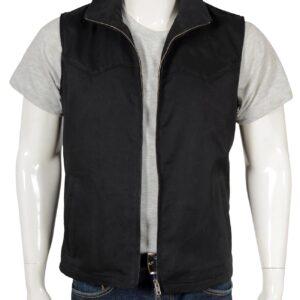 Kevin Costner Yellowstone John Dutton Black Cotton Vest