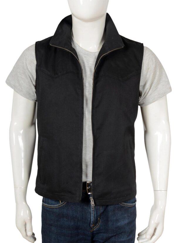 Kevin Costner Yellowstone John Dutton Black Cotton Vest