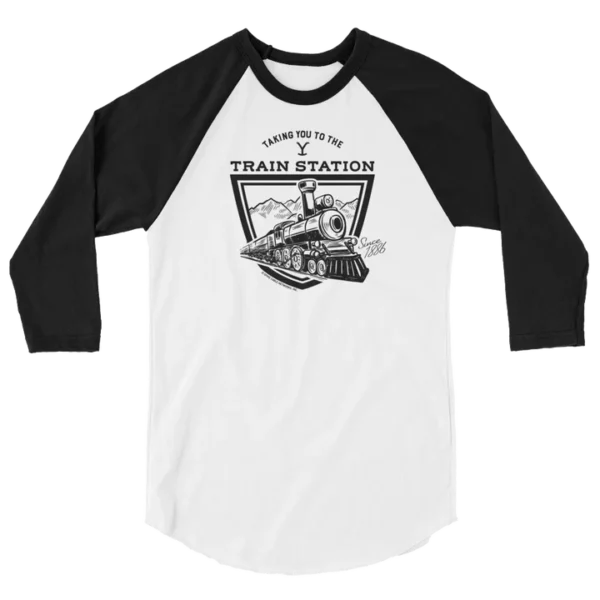 Train Station Unisex Sleeve Raglan Shirt