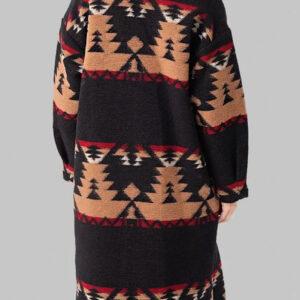 Kelly Black Printed Coat