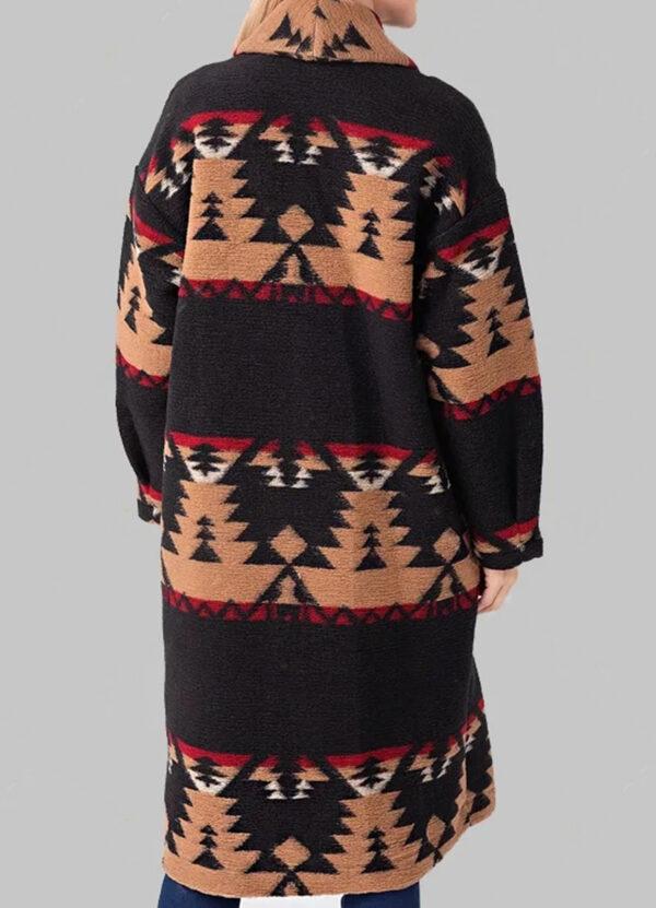 Kelly Black Printed Coat