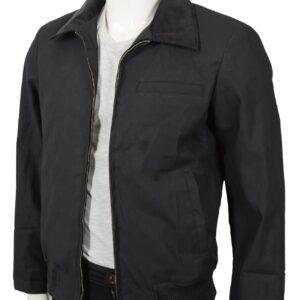 Kevin Costner Black Cotton Jacket