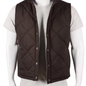 Kevin Costner Brown Quilted Vest