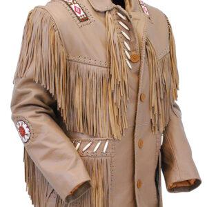 Native American Cowboy Western Style Leather Jacket