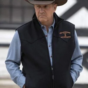 John Dutton Black Vest Kevin Costner Yellowstone