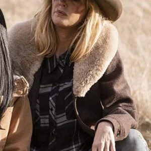 Yellowstone Kelly Reilly Shearling Wool Coat