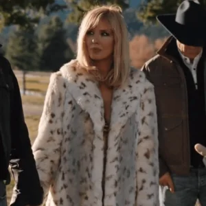 Yellowstone S04 Beth Dutton White Leopard Coat