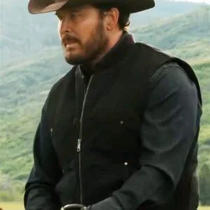 Cole Hauser Yellowstone Rip Wheeler Black Vest
