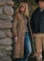 Kelly Reilly Yellowstone Beth Dutton Suede Leather Coat